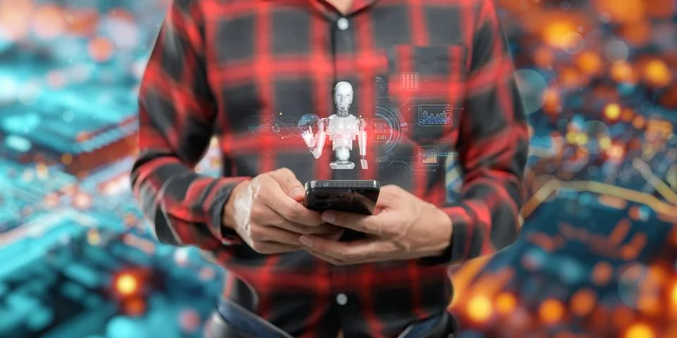 Artificial Intelligence, Ai technology, using technology smart robot AI, ar.. Foto stock