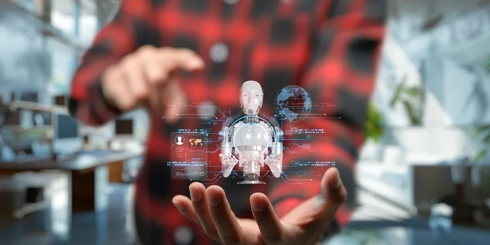 Artificial Intelligence, Ai technology, using technology smart robot AI, ar.. Foto stock