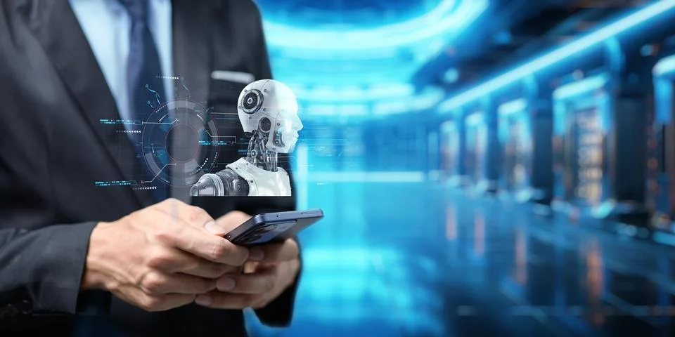 Artificial Intelligence, Ai technology, using technology smart robot AI, ar.. Foto stock