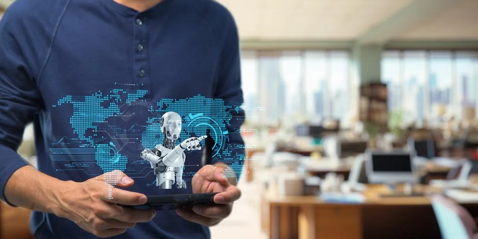 Artificial Intelligence, Ai technology, using technology smart robot AI, ar.. Stock Photos