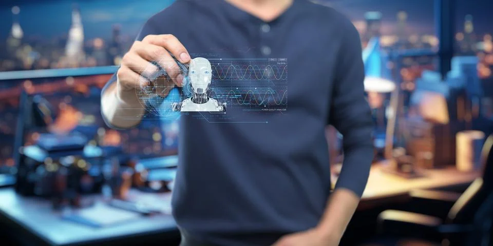 Artificial Intelligence, Ai technology, using technology smart robot AI, ar.. Stock Photos