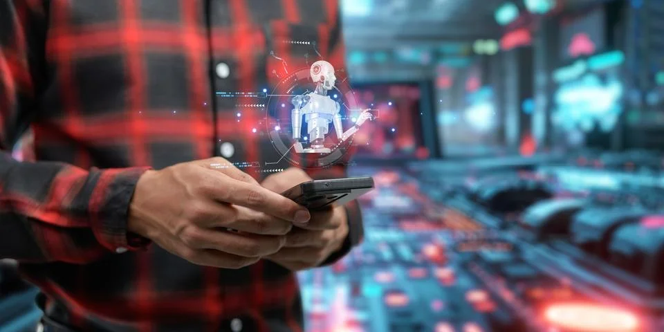 Artificial Intelligence, Ai technology, using technology smart robot AI, ar.. Stock Photos