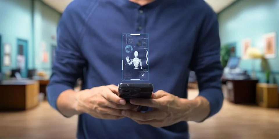 Artificial Intelligence, Ai technology, using technology smart robot AI, ar.. Stock Photos