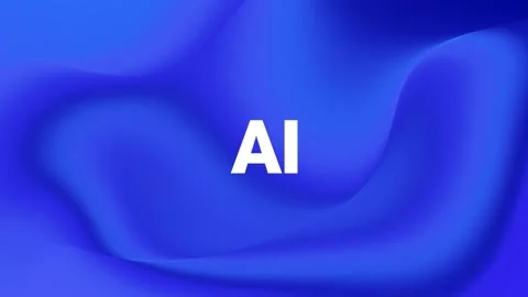 Artificial Intelligence AI Text on Blue Fluid Background Stock Footage 329093447