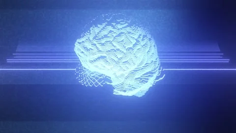 Artificial Intelligence AI Virtual Brain Simulation Simulated reality Stock Footage 245701179