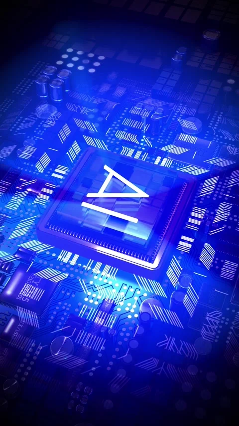 Artificial intelligence - AI word on computer processor - blue color palette Stock Footage 302910692