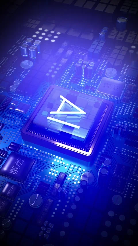 Artificial intelligence - AI word on computer processor and light rays Stock Footage 302910850