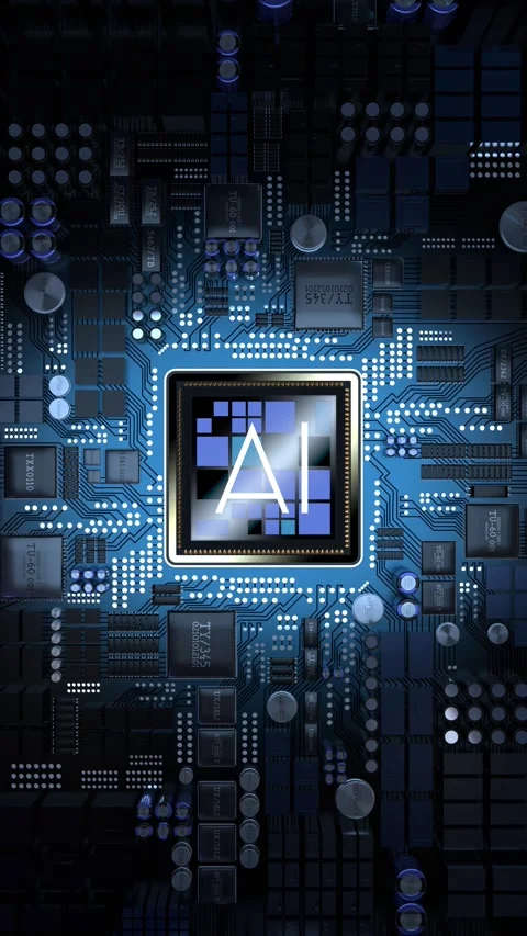 Artificial intelligence - AI word on computer processor Stock Footage 302911727