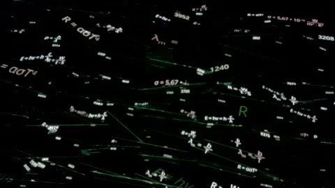 Artificial intelligence AI writing abstract math and physics formulas isolated Stock Footage 152741644