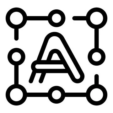 Artificial intelligence algorithm analyzing letter a icon イラスト素材