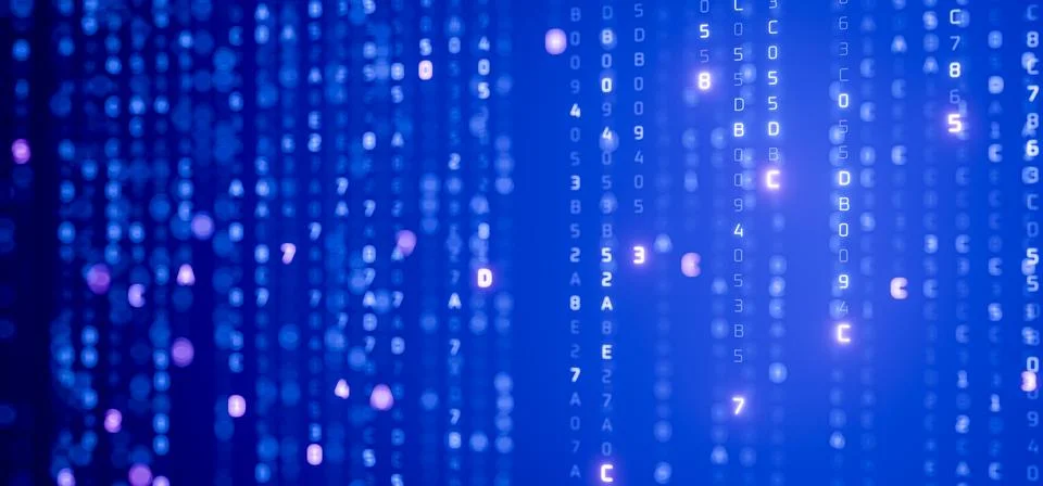 Artificial intelligence algorithm at work. Digital background. Data encryptio Stock Photos