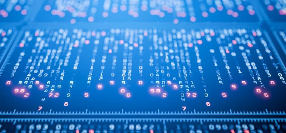 Artificial intelligence algorithm at work. Digital background. Data encrypt.. Foto stock