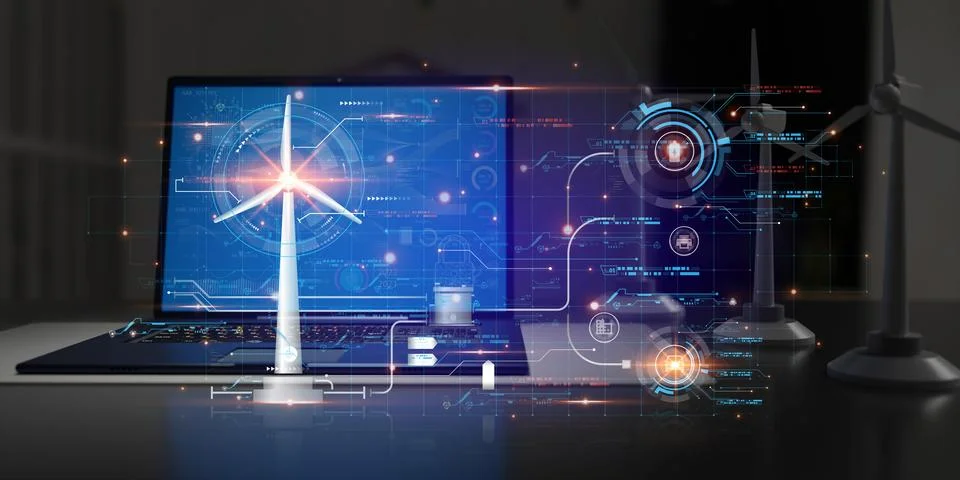 Artificial intelligence, analysis of complicated data. holographic images a.. Stock Photos