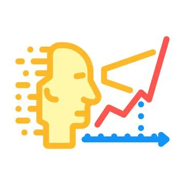 Artificial intelligence analytics color icon vector illustration Stock Illustration