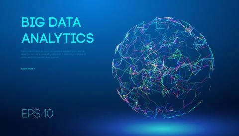 Artificial intelligence analytics. Data technology science concept. Network Illustrazione stock