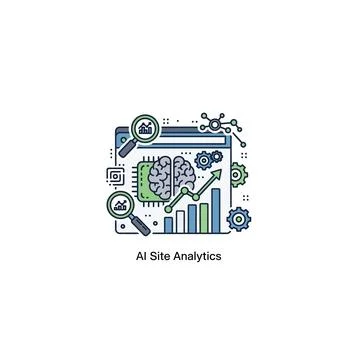 Artificial intelligence analytics graphic Stock Illustration