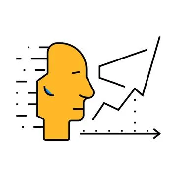 Artificial intelligence analytics icon color illustration Illustrazione stock