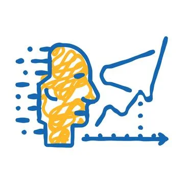 Artificial intelligence analytics icon doodle illustration Illustrazione stock