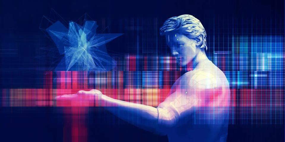 Artificial Intelligence Analytics Illustrazione stock