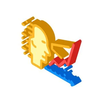 Artificial intelligence analytics isometric icon vector illustration Stock Illustration