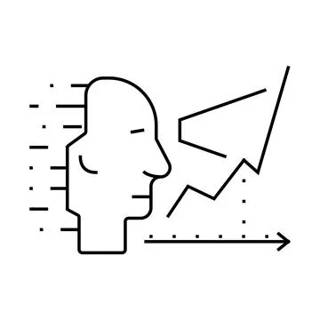 Artificial intelligence analytics line icon vector illustration Stock Illustration