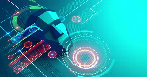 Artificial intelligence analyzes abstract information. ai. Machine learning Stock Footage 98482151