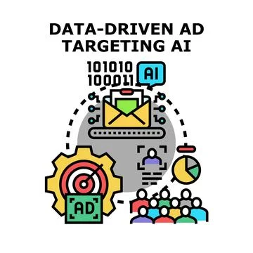 Artificial intelligence analyzes binary code data 스톡 일러스트