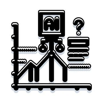 Artificial intelligence analyzing data and machine learning concept 库存插图