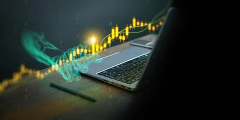 Artificial intelligence is analyzing financial data for smart investment co.. Stock Photos