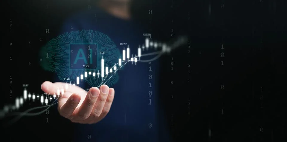 Artificial intelligence analyzing financial data for smart investment conce.. Foto stock
