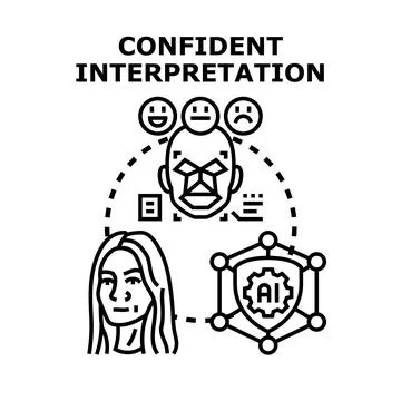 Artificial intelligence analyzing human emotions and facial recognition 스톡 일러스트