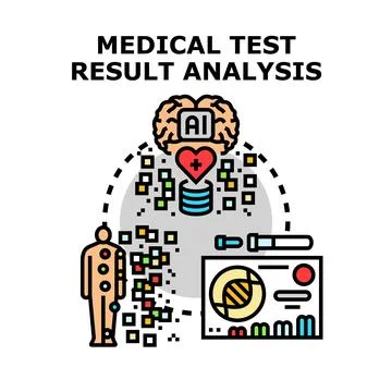 Artificial intelligence analyzing medical test results data Stock Illustration