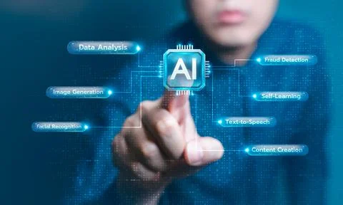 Artificial Intelligence and Advanced Technology Applications Stock Photos
