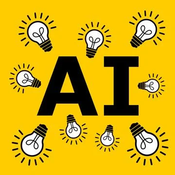 Artificial intelligence and AI as clever, intelligent and intellectual techno Stock Illustration
