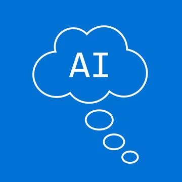 Artificial intelligence and AI. Comics thought bubble with text. Vector illus Stock Illustration