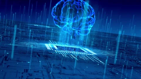 Artificial Intelligence and AI Computing Chips 库存影片 247320485