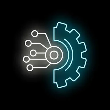 Artificial intelligence and automation technology integrating with mechanics 库存插图