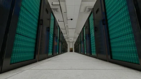 Artificial intelligence and big data computer room server cluster Stock Footage 245248538