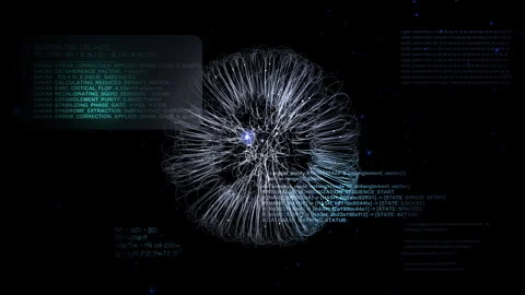 Artificial Intelligence and big data analysis sphere with code Stock Footage 332890547