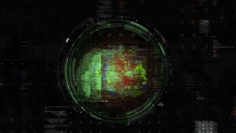 Artificial intelligence and brainstorm concept. 3D Render Brain animation, data 스톡 일러스트