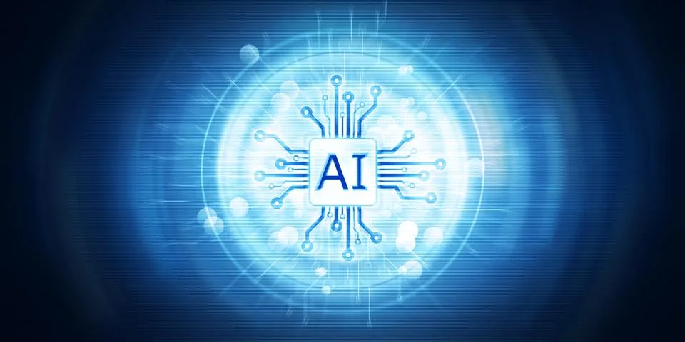 Artificial intelligence and computer science background Stock Illustration