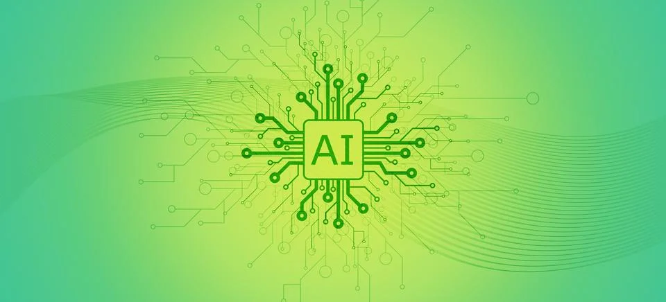 Artificial intelligence and computer science background Stock Photos