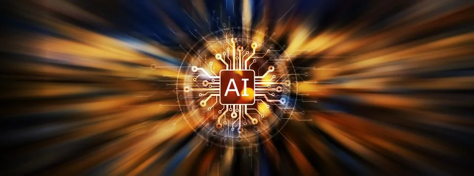 Artificial intelligence and computer science background Stock Photos