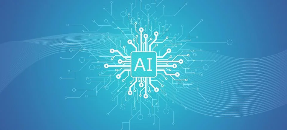 Artificial intelligence and computer science background Stock Photos