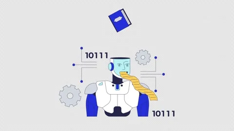 Artificial intelligence and copyright infringement 2D animation Stock Footage 320675448