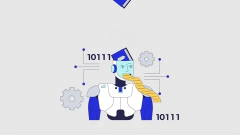 Artificial intelligence and copyright infringement 2D animation Stock Footage 321136060