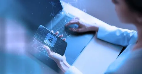 Artificial Intelligence and Data Processing Integration Document management a Stock Photos