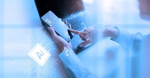 Artificial Intelligence and Data Processing Integration Document management a Stock Photos