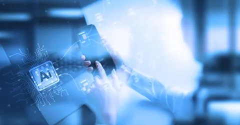 Artificial Intelligence and Data Processing Integration Document management a Stock Photos