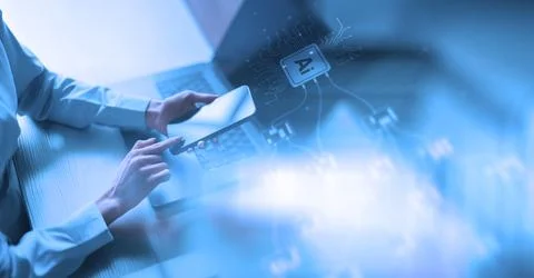 Artificial Intelligence and Data Processing Integration Document management a Stock Photos